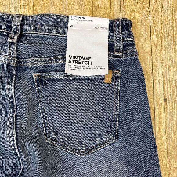 Joes Jeans the Lara Mid Rise Cigarette Ankle Raw Hem Womens Size 25 (26X27) NWT - Picture 11 of 15